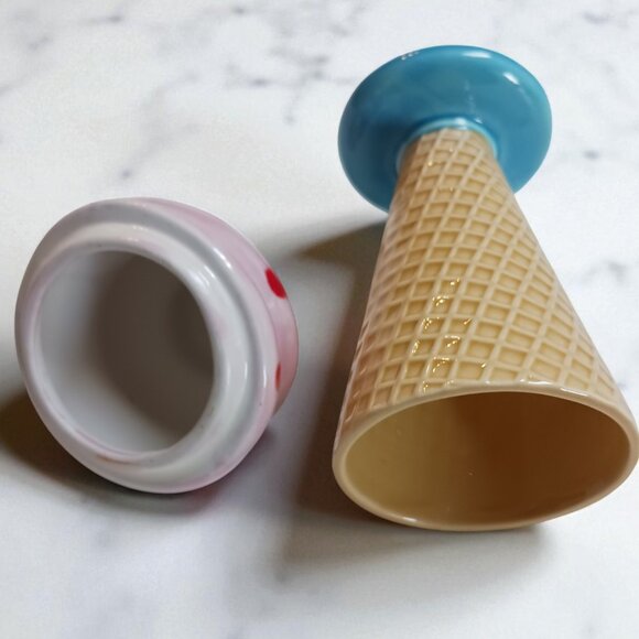 Vintage Japanese Ceramic Ice Cream Cone Trinket Dish – Mid-Century Kitsch - Picture 8 of 9